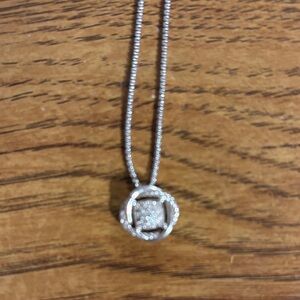 David Yurman Silver Circle Pendant Necklace